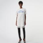 Burberry Burberry Embroidered Archive Logo Lace Dress, Size: 02, White