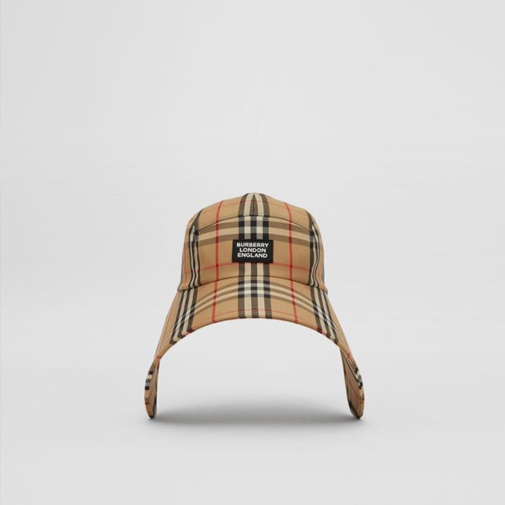 Burberry Burberry Logo Appliqu Vintage Check Bonnet Cap, Beige