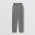 Burberry Burberry Cut-out Detail Wool Jersey Tailored Trousers, Size: 04, Grey