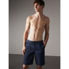 Burberry Burberry Tailored Check Technical Swim Shorts, Size: Xxl, Blue