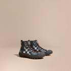 Burberry Check Technical Wool And Vulcanised Rubber Boots