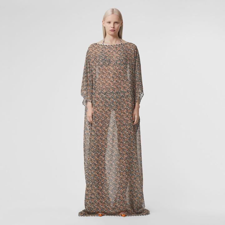 Burberry Burberry Monogram Print Silk Kaftan, Size: M/l