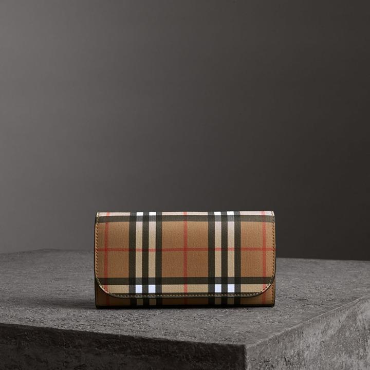 Burberry Burberry Vintage Check Continental Wallet And Pouch, Black