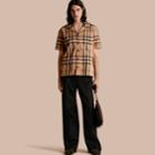 Burberry Burberry Short-sleeved Check Cotton Pyjama-style Shirt, Brown