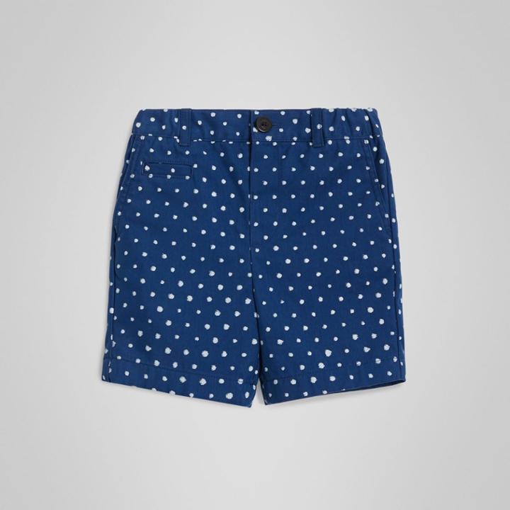 Burberry Burberry Childrens Spot Print Cotton Blend Shorts, Size: 2y, Blue