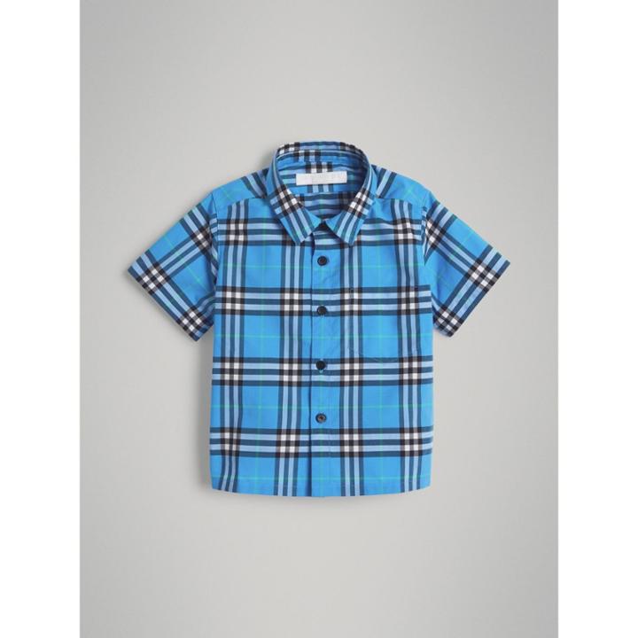 Burberry Burberry Childrens Short-sleeve Check Cotton Shirt, Size: 2y