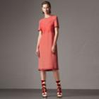 Burberry Burberry Chantilly Lace Detail Silk Crepe Marocain Dress, Size: 10