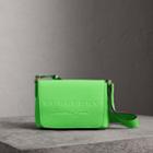Burberry Burberry Small Embossed Neon Leather Messenger Bag, Green