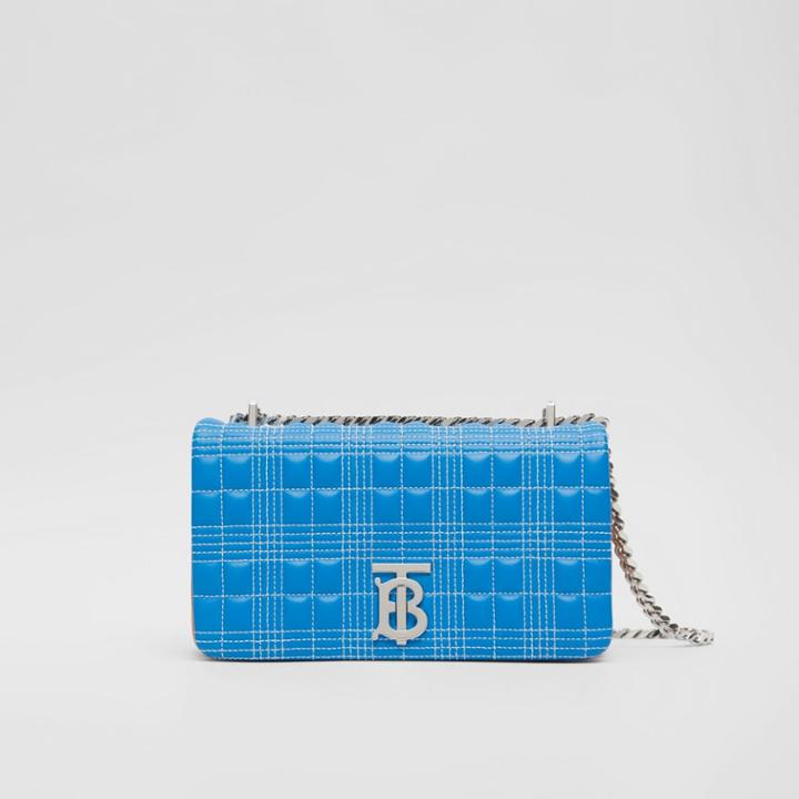 Burberry Burberry Small Quilted Tri-tone Lambskin Lola Bag, Cyan Blue