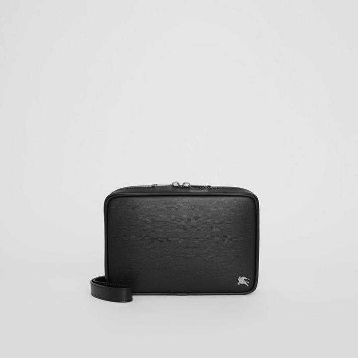Burberry Burberry London Leather Travel Pouch, Black