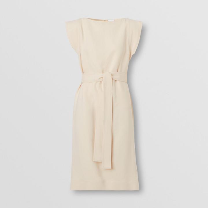 Burberry Burberry Cap-sleeve Cady Belted Dress, Size: 02
