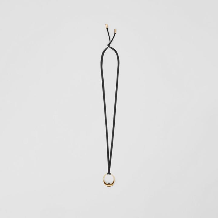 Burberry Burberry Gold-plated Ring Detail Silk Necklace
