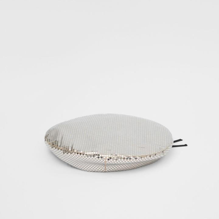 Burberry Burberry Mirrored Stretch Jersey Oversized Beret, Silver