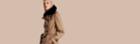 Burberry Burberry Wool Cashmere Trench Coat With Fur Collar, Size: 02, Brown