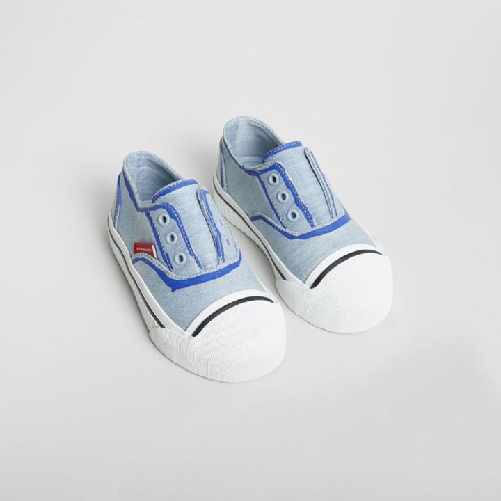 Burberry Burberry Scribble Print Slip-on Sneakers, Size: 7, Blue