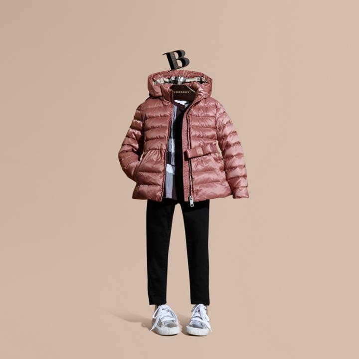 Burberry Burberry Bow Detail Down-filled Puffer Jacket, Size: 14y, Purple
