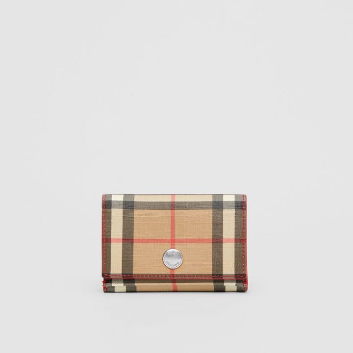 Burberry Burberry Small Vintage Check E-canvas Folding Wallet, Red