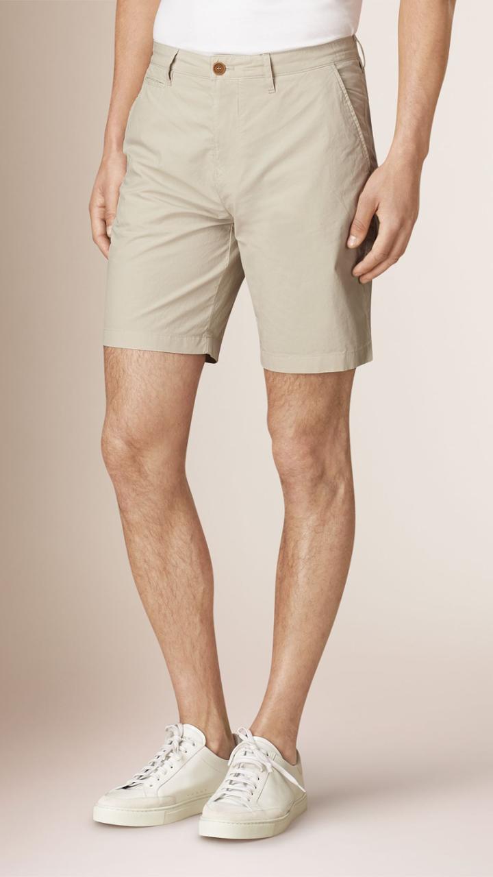 Burberry Burberry Cotton Poplin Chino Shorts, Size: 28, Beige