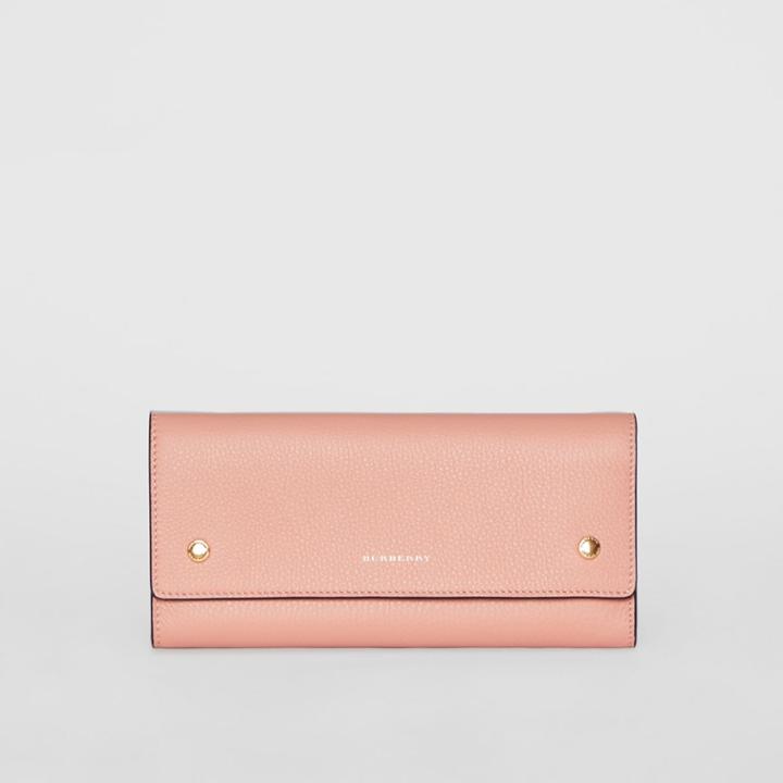 Burberry Burberry Leather Continental Wallet, Purple
