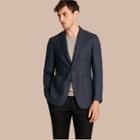 Burberry Modern Fit Wool Cashmere Hopsack Tailored Jacket