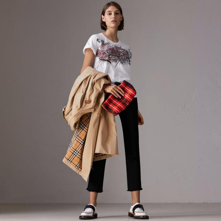 Burberry Burberry Doodle Print Cotton T-shirt, Size: Xl