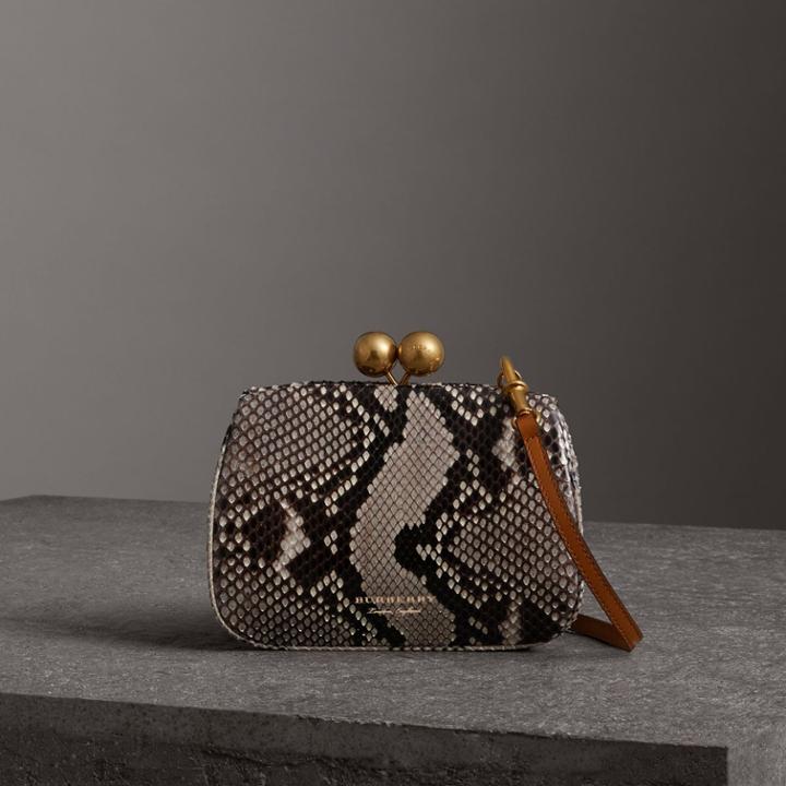 Burberry Burberry Small Python Frame Bag, Brown