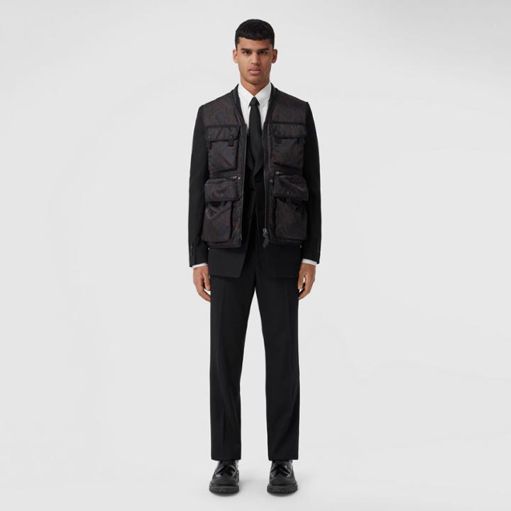 Burberry Burberry Grain De Poudre Wool Tuxedo Trousers, Size: 46