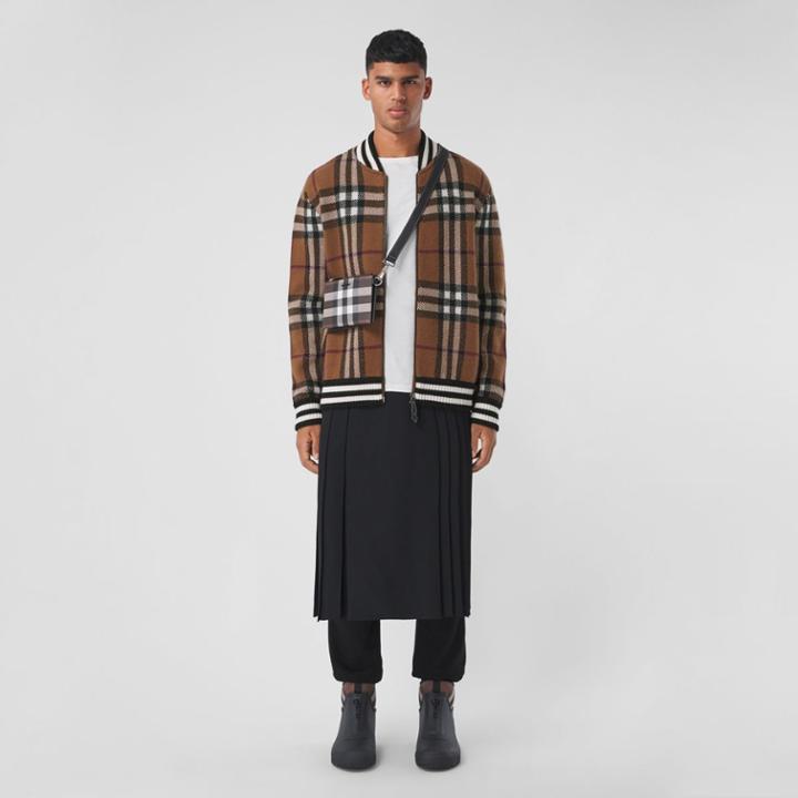 Burberry Burberry Check Cashmere Bomber Jacket