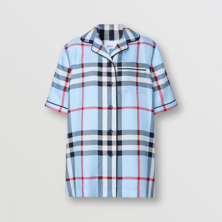 Burberry Burberry Check Silk Pyjama Shirt, Size: 0