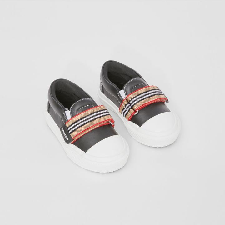 Burberry Burberry Childrens Icon Stripe Strap Slip-on Sneakers, Size: 23