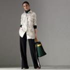 Burberry Burberry Landmark Print Silk Longline Shirt, Size: 02