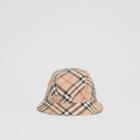 Burberry Burberry Childrens Reversible Vintage Check Bucket Hat, Beige