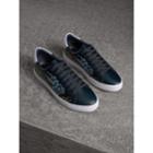 Burberry Burberry Beasts Print Leather Trainers, Size: 43.5, Navy