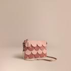 Burberry Burberry Two-tone Scalloped Leather And Suede Clutch Bag, Purple
