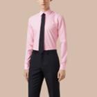 Burberry Burberry Slim Fit Striped Cotton Poplin Shirt, Size: 18, Pink