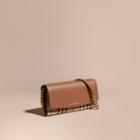Burberry Burberry Horseferry Check And Leather Wallet With Chain, Brown