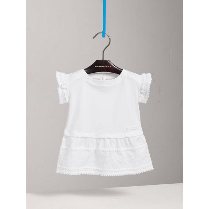 Burberry Burberry Lace Detail Cotton Dress, Size: 12m, White
