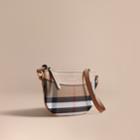 Burberry Burberry House Check And Leather Crossbody Bag, Beige
