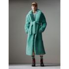 Burberry Burberry Shearling Oversized Coat, Size: 00, Blue