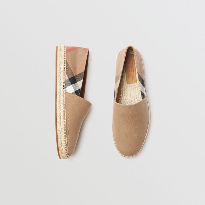 Burberry Burberry Canvas Check Espadrilles, Size: 41.5, Brown