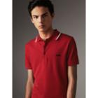 Burberry Burberry Tipped Collar Cotton Piqu Polo Shirt, Size: Xxxl, Red