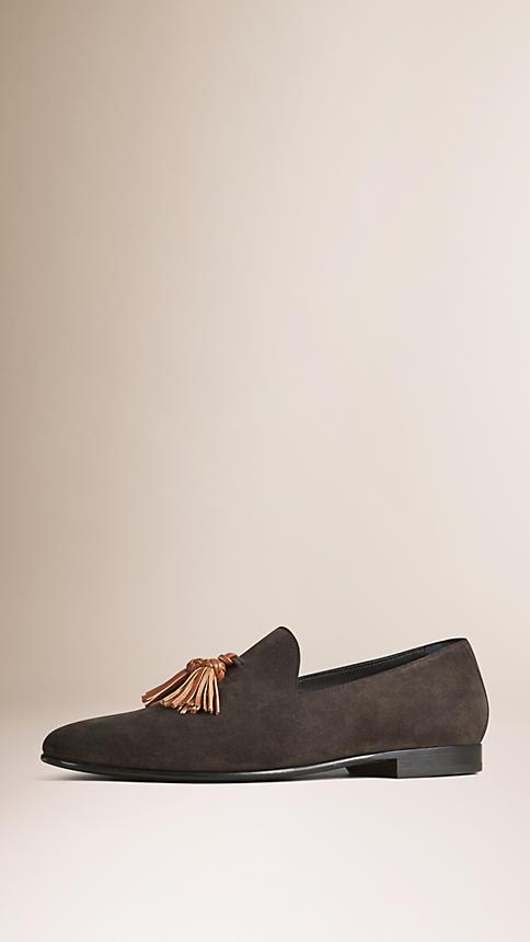 Burberry Prorsum Whole-cut Suede Tassel Loafers