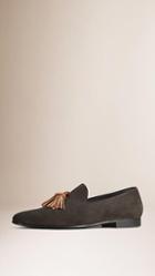 Burberry Prorsum Whole-cut Suede Tassel Loafers