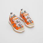 Burberry Burberry Childrens Leather And Mesh Union Sneakers, Size: 27, Orange