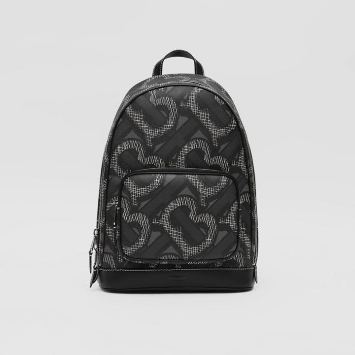 Burberry Burberry Monogram Print E-canvas Backpack, Grey
