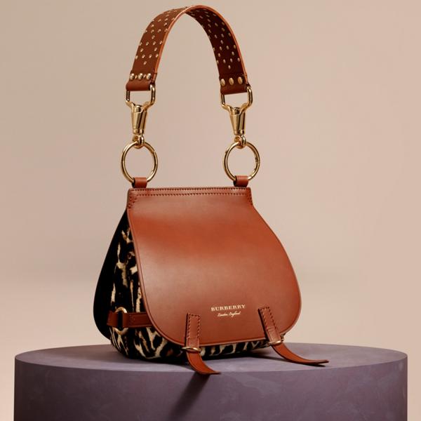 Burberry The Bridle Bag In Leopard-print Calfskin And Leather