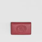 Burberry Burberry Small Embossed Crest Two-tone Leather Wallet, Red