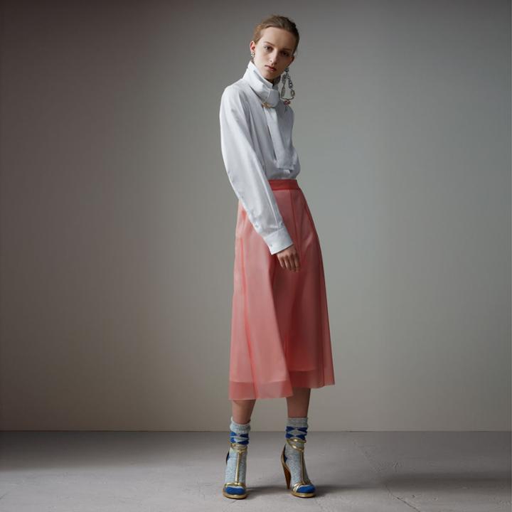 Burberry Burberry Silk-lined Plastic A-line Skirt, Size: 06, Pink