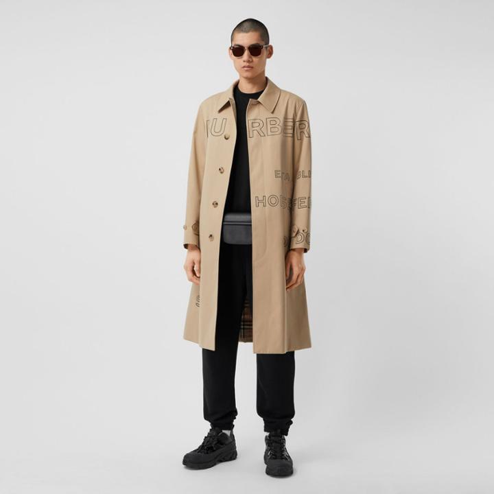 Burberry Burberry Horseferry Print Cotton Gabardine Car Coat, Size: 40, Brown