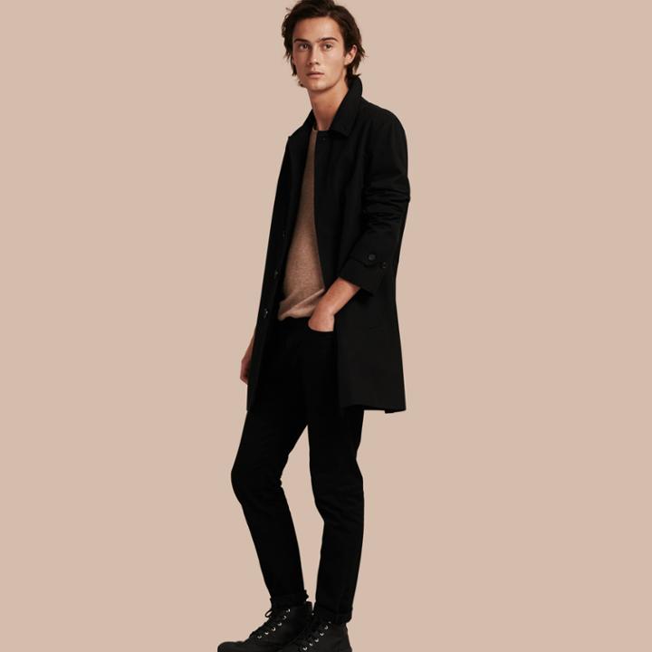 Burberry Burberry Cotton Gabardine Car Coat, Size: 46, Black